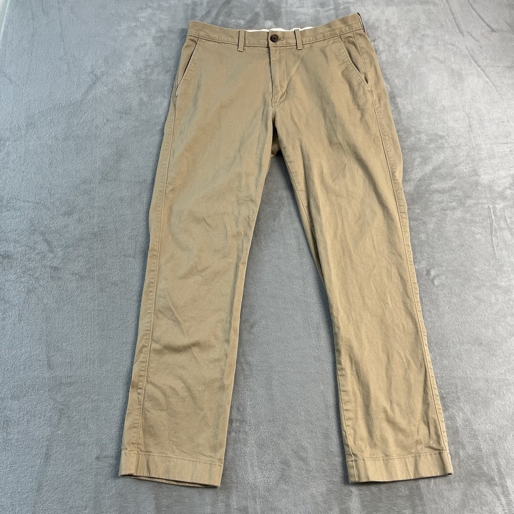 J.Crew Flex Straight Chino Pants Men's 31x30 Khaki Stretch Casual Cotton Beige